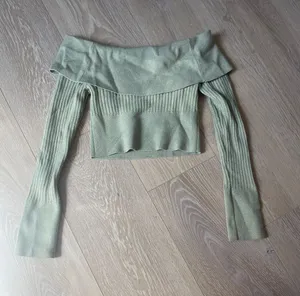Wild Fable Light Green Off the shoulder cropped long sleeve thumbnail 1