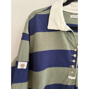 Free People We The Free Peyton Rugby Tee Blue/Green Stripe Women's Size Small‎ thumbnail 7