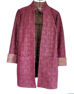 Chico’s size Small long open front jacket , lagenlook coastal thumbnail 1
