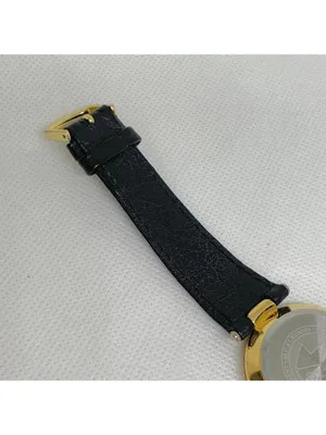 Vintage Fred Meyer women’s gold tone wristwatch black dial 32mm Quartz running thumbnail 7