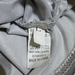 NWOT Kaei&Shi Metallic Silver One Shoulder Ruched Crop Top Clubwear Large thumbnail 5