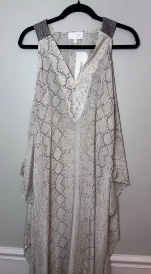 Alexis Long Sleeveless Snakeskin Printed Maxi Dress With Cape XS Flowy EUC thumbnail 1