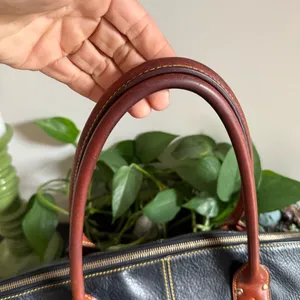DOONEY & BOURKE Champosa Black Brown Pebbled Leather‎ Satchel Handbag XL thumbnail 8