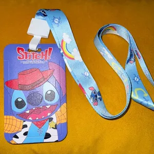 Fashion Disney Stitch Women's Name Card Case Lanyard‎ thumbnail 2