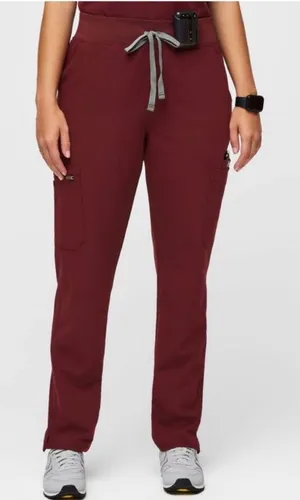 Figs Yola Skinny Burgundy Scrub Pants for Women (Size XXS/P) thumbnail 1