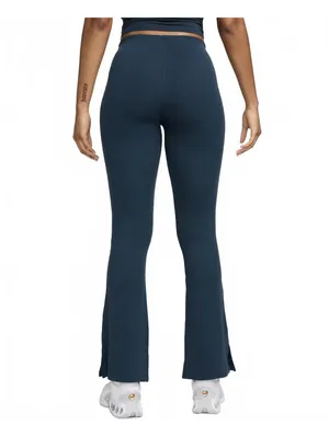 Nike Sportswear Chill Knit Tight Mini-Rib Flared Leggings NWT Armory Navy XL thumbnail 2
