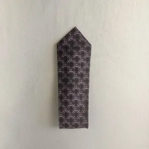 Pronto Uomo Silk Tie Men's Grey Purple Designer Necktie Office Geometric Carrier thumbnail 7