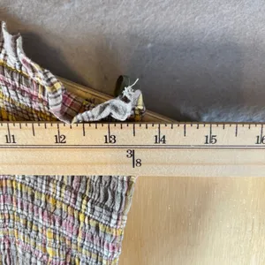 993 | Vernacular Smocked Halter Plaid Cotton Maxi Dress Cottagecore Womens Small thumbnail 3