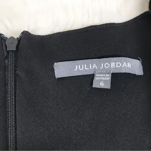 JULIA JORDAN Black Sleeveless Wide Leg Scoop‎ Neck Jumpsuit Bow Shoulder Size 6 thumbnail 5