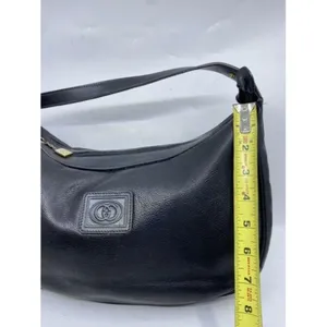 gucci vintage shoulder black leather cross body ba thumbnail 4