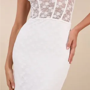 Lulu's White Sheath Midi Dress Sweetheart Neckline thumbnail 3