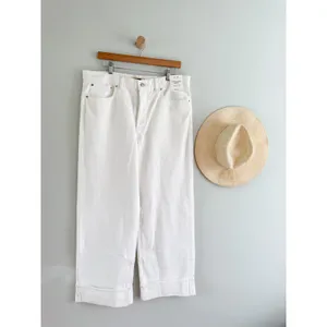 Madewell | NWT Low-Slung Baggy Jean White Wide Leg Denim | Sz 30 thumbnail 2