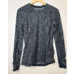 Lululemon Swiftly Tech Long Sleeve Women Size 6 Black White Static Athletic Top thumbnail 4