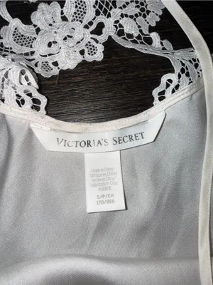 Victoria's Secret White Satin Chemise with Lace Back Slip Dress thumbnail 5