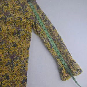 Madewell x Karen Walker Floral Print Dress Mock‎ Neck Long Sleeve Yellow Size 2 thumbnail 12