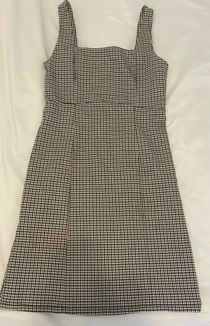 Altar'd State brown gingham mini dress thumbnail 1