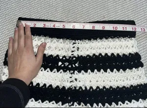 Tularosa Black And White Stripe Crochet Revolve Shorts Sz Sm thumbnail 3