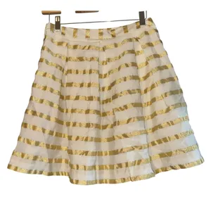 Lilly‎ Pulitzer Kylie White Gold Stripe Skirt Size 0 Party Wedding Glam Textured thumbnail 3