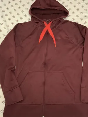 The North Face Burgundy Women’s Zip Up Activewear Jacket Hoodie Large Red Pocket thumbnail 1