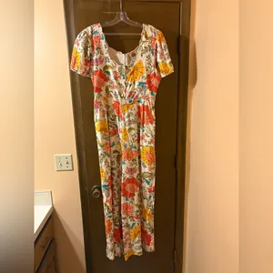 Farm Rio Puff Sleeve Floral Jumpsuit thumbnail 5
