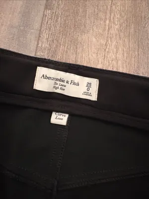 Abercrombie & Fitch the loose high rise faux leather black pant size 25 thumbnail 9