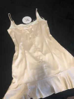 NWT White Cream Ivory Satin Mini Graduation Dress thumbnail 4
