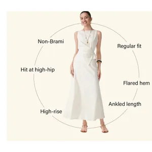 OGL Linen 2Pcs Boatneck Waist-Defined Top & Maxi Flared Skirt Small thumbnail 9
