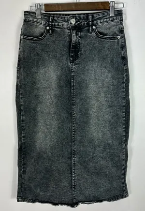 Marc New York Jeans Black Denim‎ Midi Skirt Womens 4 Quiet Luxury Clean Girl thumbnail 1