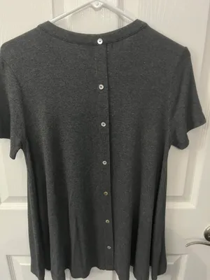 cha cha vente size medium grey short sleeve top thumbnail 4