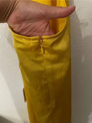 NWT ASOS Yellow Embroidered Bodice Satin Bias Midi Dress Size 2 thumbnail 9