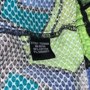 Linear Multicolored Geometric Pattern Lightweight Button Up Jacket 071426 Green Size M thumbnail 4