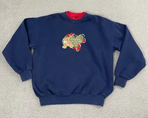 VTG Grandma Sweatshirt M Navy Double Collar Grandkids‎ Embroidered 90s Crewneck thumbnail 1