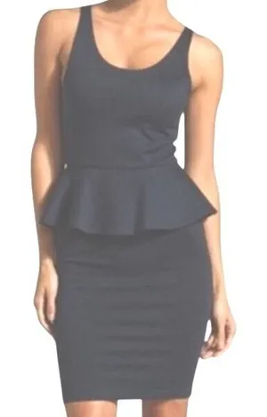 Alice + Olivia Employed Peplum Mini Dress 2 Navy Blue Sheath Sleeveless‎ Fitted thumbnail 1