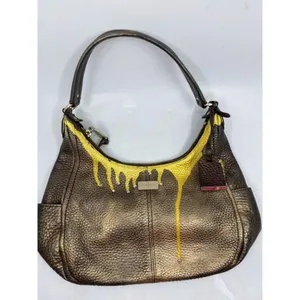 Cole Haan Leather Crossbody Brown Gold Customized thumbnail 6