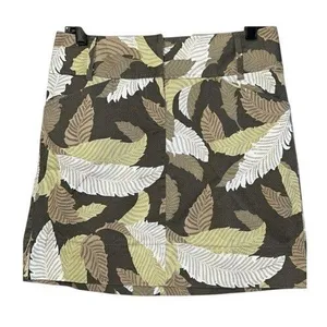 ANN‎ TAYLOR LOFT Tropical Feather Leaf Print Mini Skirt NWOT Size 4 thumbnail 2