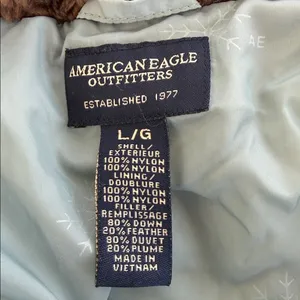 American Eagle Outfitters Blue Puffer Jacket with Brown Fur Lining thumbnail 8