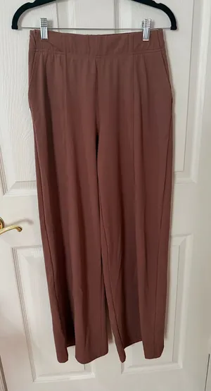 Wide-Leg Pull-On Pants in Mauve Brown old navy power soft small thumbnail 1