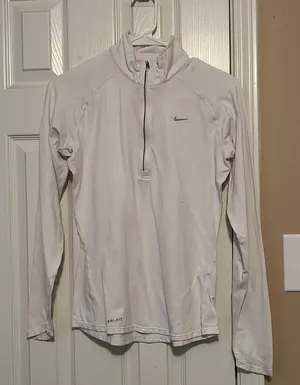 Nike White Athletic Quarter-Zip thumbnail 1