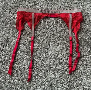 Victoria's Secret Red Lace Belt with Rhinestones thumbnail 1