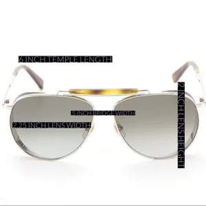 Mcm 119s "Shiny Gold/Khaki 739" Aviator Style Sunglases With Case Nwt thumbnail 15