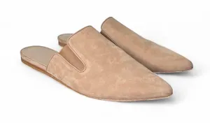 Jenni Kayne Oiled Leather Point Toe Slip On Mules in Taupe EU 41 Quiet Luxury thumbnail 1