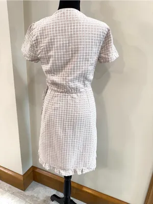 Abercrombie & Fitch cottagecore wrap plaid dress size M thumbnail 4