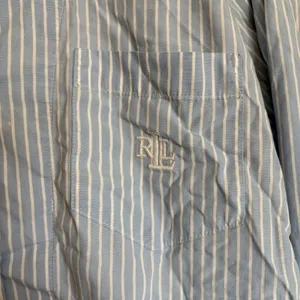 Lauren Ralph Lauren Sz S Button-Front Pajama Shirt Blue Striped Cotton Comfort‎ thumbnail 7