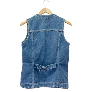Vintage GAP Denim Vest Y2K Blue Jean Button Front Fitted Western Boho Size Small thumbnail 4