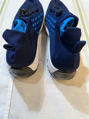 Navy Blue Lightweight Knit Athletic Shoes with Blue Accents thumbnail 4