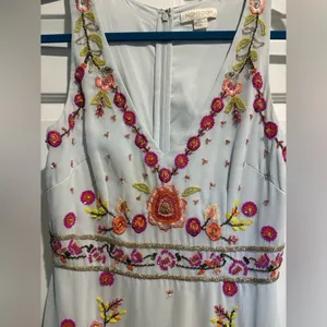 Monsoon beaded maxi dress light blue sz 4 formal cocktail thumbnail 3