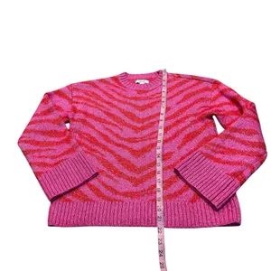 NINE WEST pink and red zebra sweater thumbnail 2