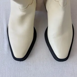 Franco Sarto Dorica Tall Boots 5.5M Cream Leather Block‎ Heel thumbnail 10