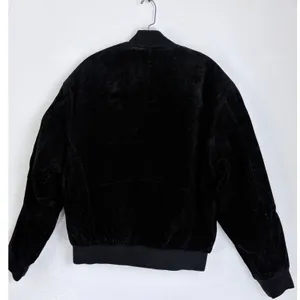 Vintage 90s Black Suede Bomber Jacket Minimalist Leather Reed M thumbnail 6