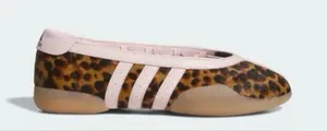 adidas Leopard Print Ballet Flat with Pale Pink Stripes thumbnail 1
